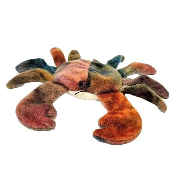 Ty Beanie Babies Claude Crab Plush Brown Green 7.5" Tie Dye Crustacean Vintage - Picture 1 of 7